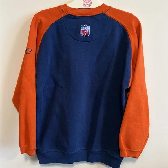 Vintage Men's Orange and Royal Denver Broncos Historic Crew Performance Sweater